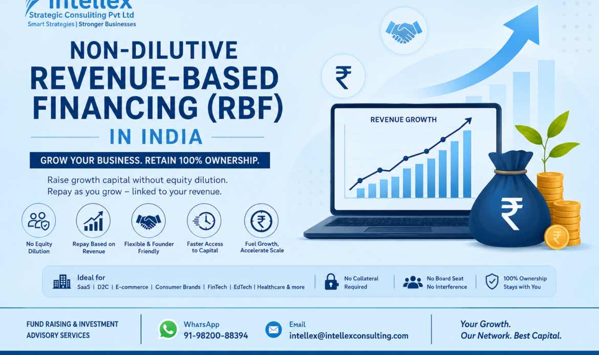 Non-Dilutive Revenue-Based Financing (RBF) in India: A Complete Guide to Revenue-Based Funding, Leading Lenders, Eligibility Criteria & How Startups Can Raise Growth Capital.