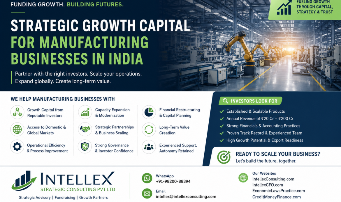 Strategic Growth Capital for Manufacturing Businesses in India.