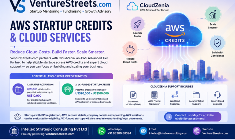 AWS Startup Credits & Cloud Services: Helping Eligible Startups Reduce Cloud Costs -A Collaboration Between VentureStreets.com and CloudZenia.