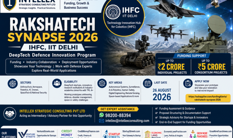 RakshaTech Synapse 2026: Up to ₹5 Crore Funding for DefenceTech & DeepTech Startups | IIT Delhi Opportunity.