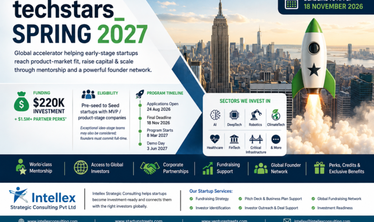 Techstars Spring 2027: $220,000 Investment Opportunity for Early-Stage Startups - Eligibility, Funding, Application & How to Prepare.