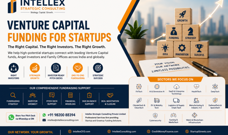 Venture Capital Funding for Startups in India: Expert Fundraising Support for High-Growth Businesses Across Emerging Sectors.